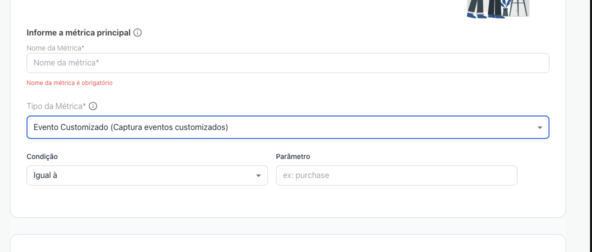 Evento Customizado — condição e parâmetro